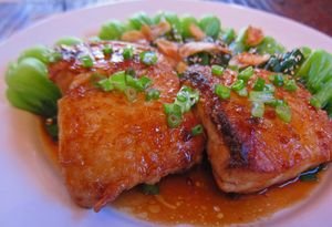White Seabass with Oyster Sauce-Chinkiang Vinegar-Honey Glaze